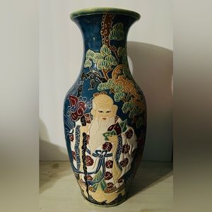 Asian antique Painted vase 17inches